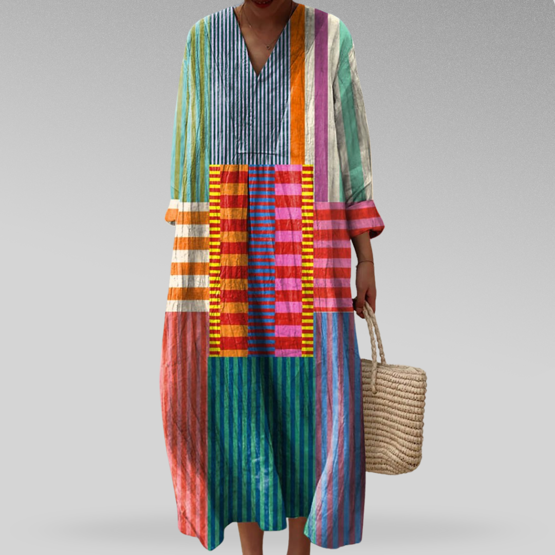 Juliet | Elegant and Comfortable Striped Long Dress