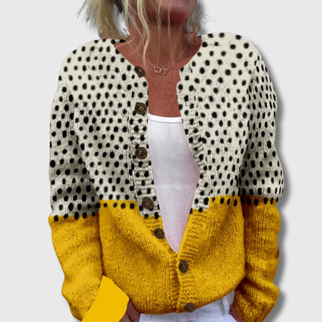 Polly - Chic Cardigan with Print