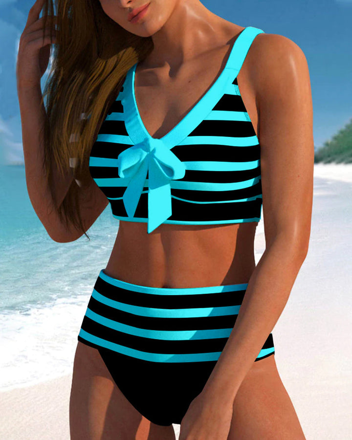 Geya | Striped High-Waist Bikini