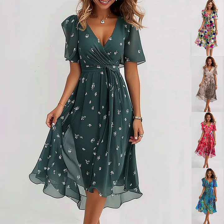Ivana | Elegant Floral Midi Dress