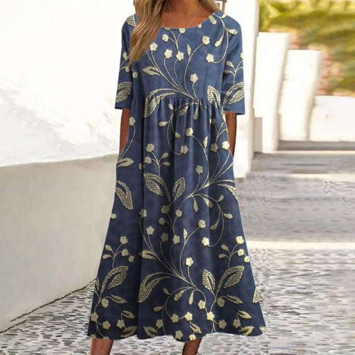 Maelora | Elegant Floral Midi Dress