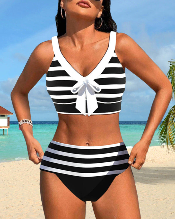 Geya | Striped High-Waist Bikini