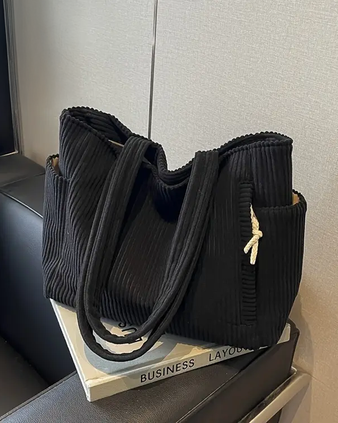 Tilda | Ribbed Carrying Bag with Cord Detail