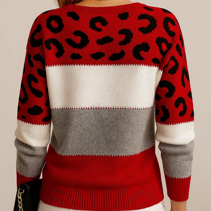 Tiger - LEOPARD PRINT CASUAL SWEATER