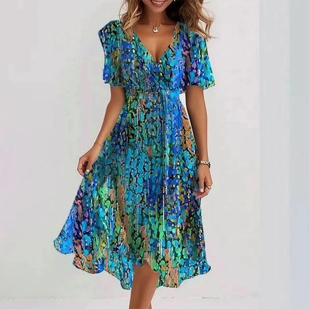 Ivana | Elegant Floral Midi Dress