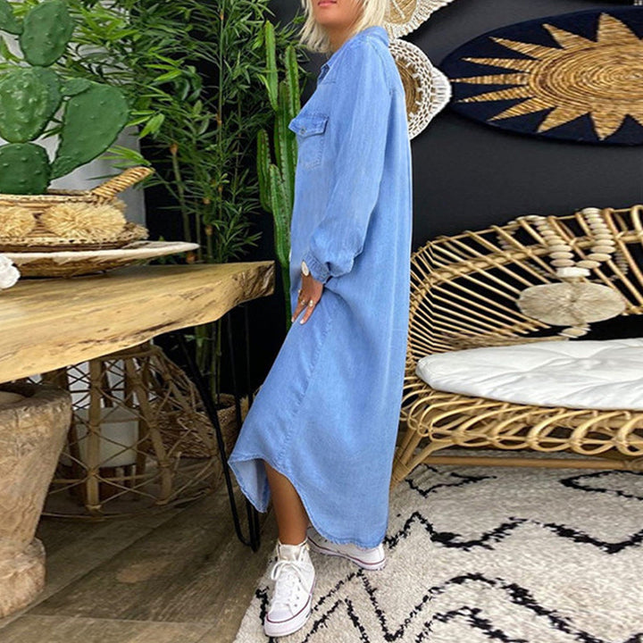 Riley | Long Sleeve Denim Maxi Dress