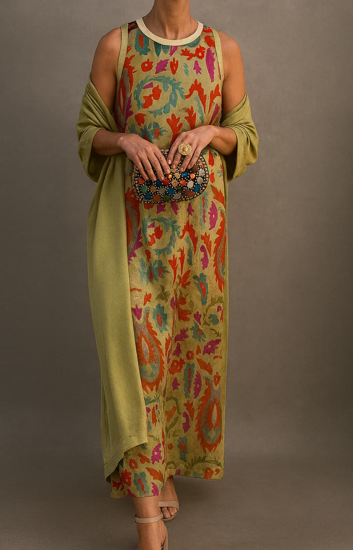 RAFFAELLA | Elegant Long Dress with Matching Stole and Refined Silhouette