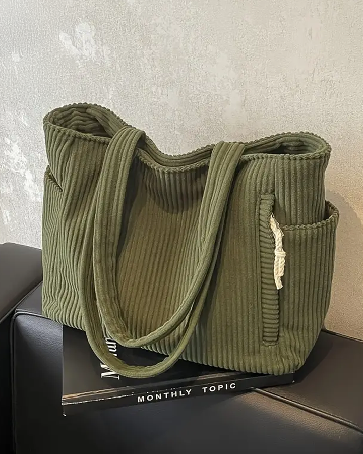 Tilda | Ribbed tote bag with cord detail