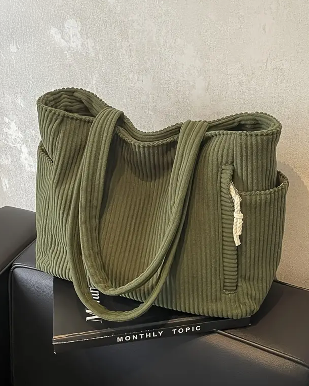 Tilda | Ribbed Carrying Bag with Cord Detail