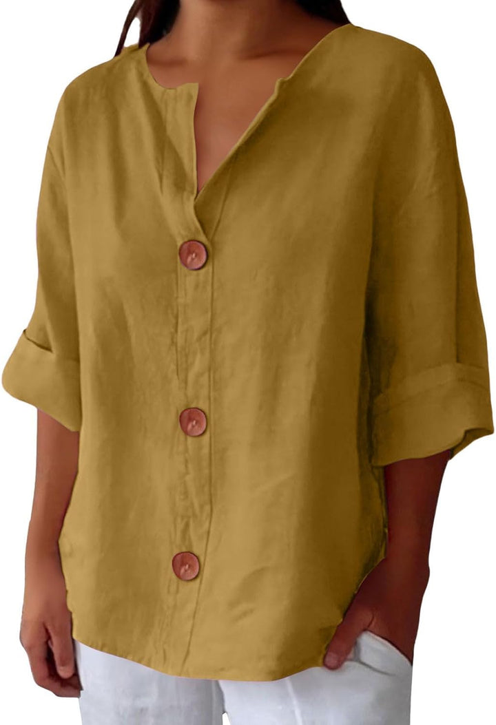 Levi | Sublimated Casual Linen Blouse