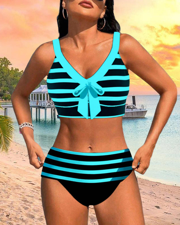 Geya | Striped High-Waist Bikini