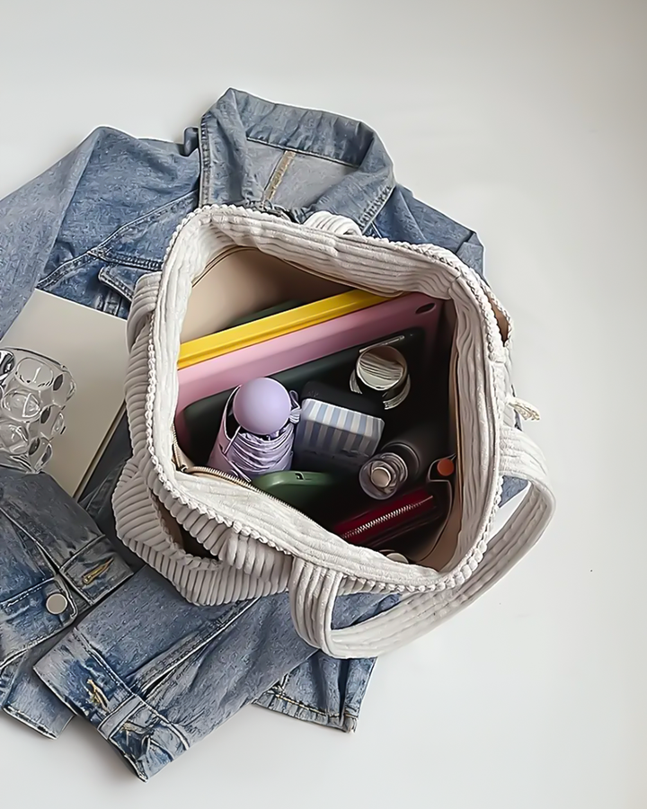 Tilda | Ribbed Carrying Bag with Cord Detail