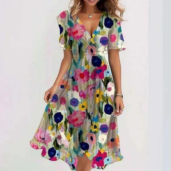 Ivana | Elegant Floral Midi Dress