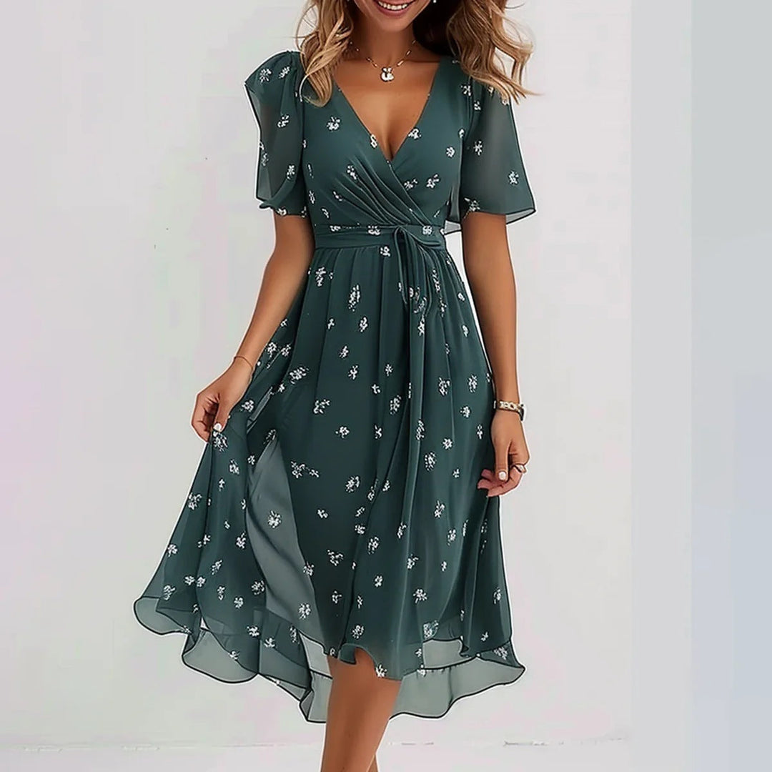 Ivana | Elegant Floral Midi Dress