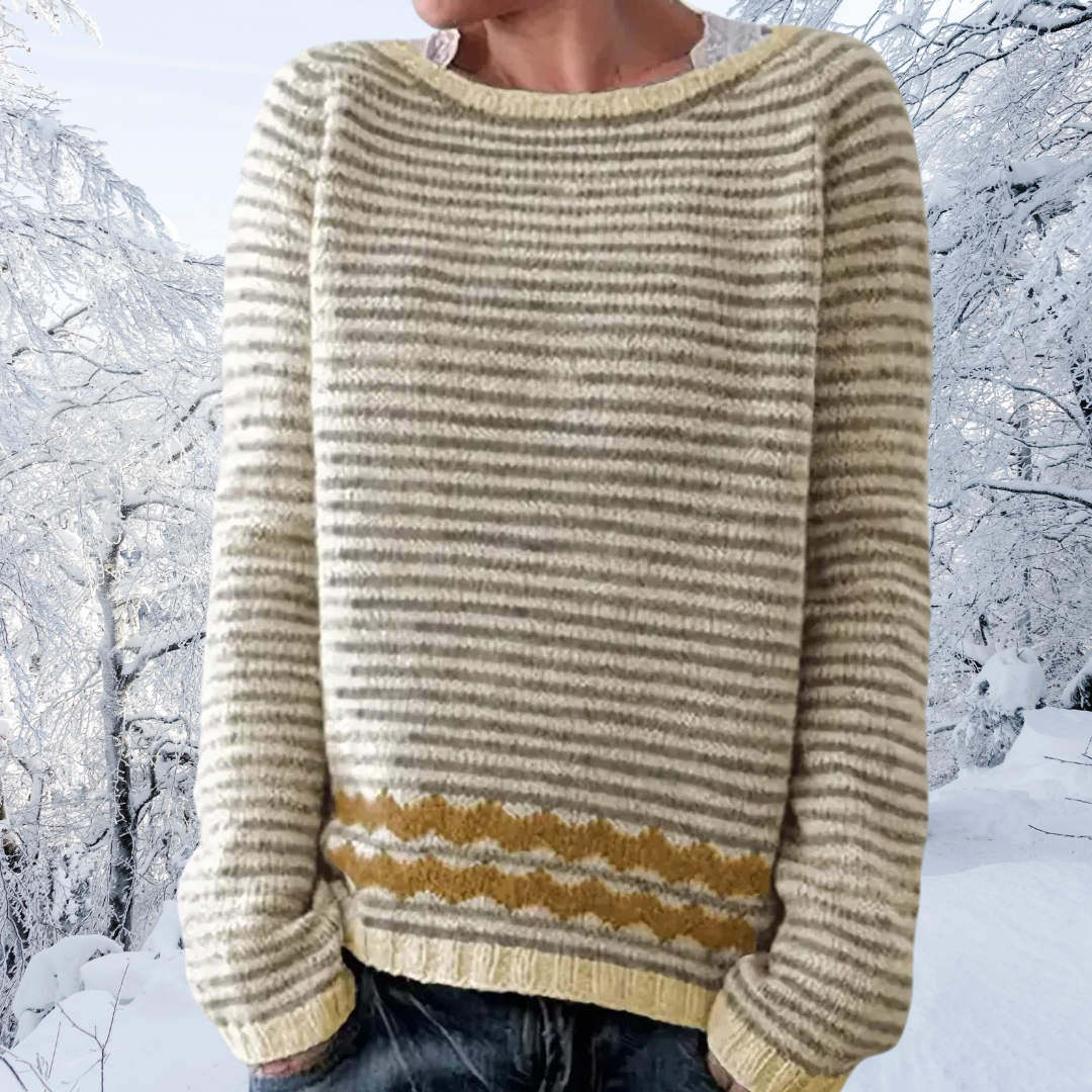 Daphne | Grey Striped Sweater