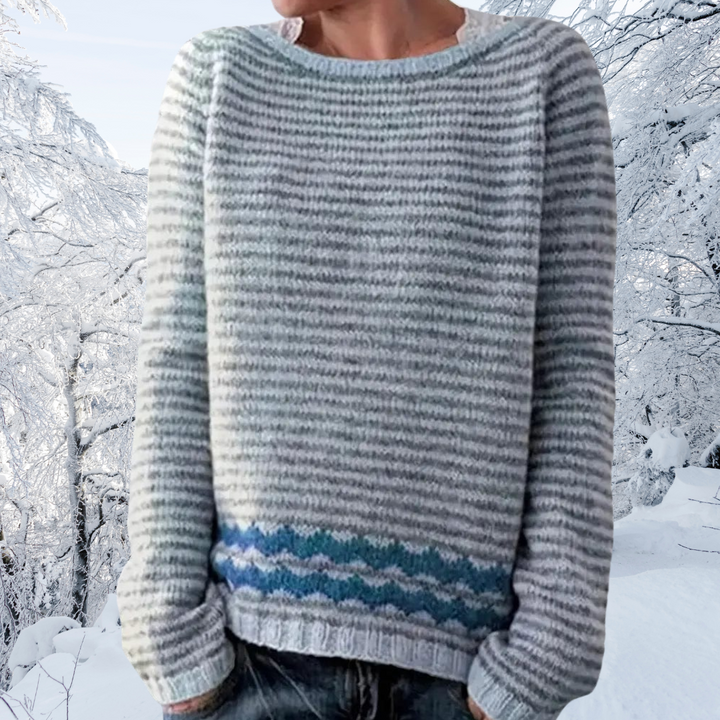 Daphne | Grey Striped Sweater