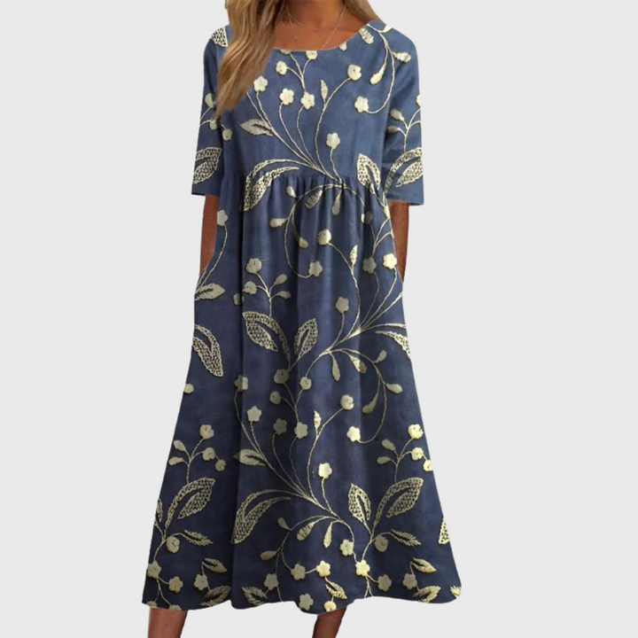 Maelora | Elegant Floral Midi Dress