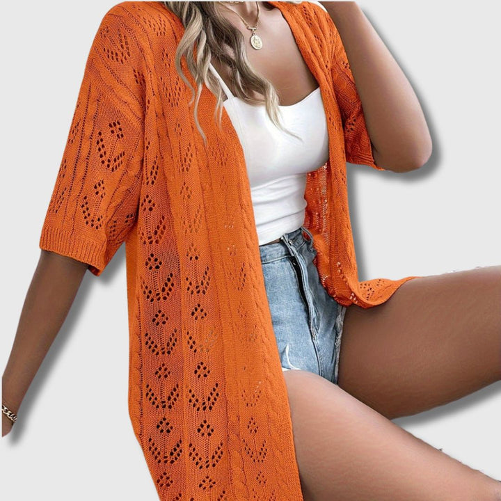 Women's Elegant Openwork Cardigan - Summer Style