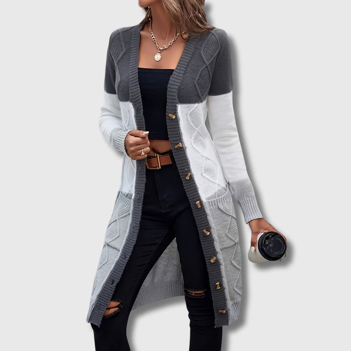 Colette – Women's Color Block Button-Up Cardigan Limited Edition