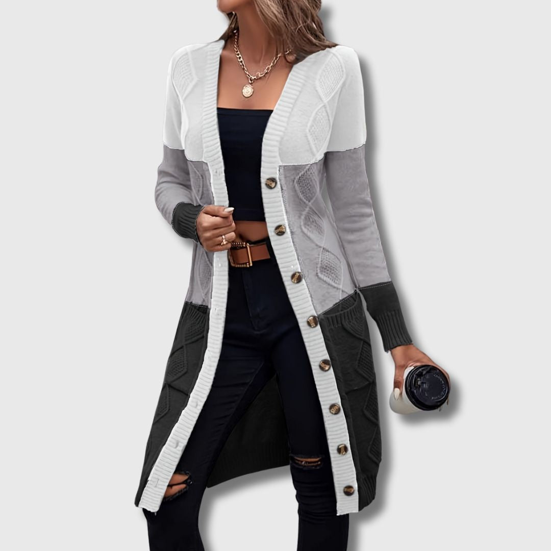 Colette – Women's Color Block Button-Up Cardigan Limited Edition