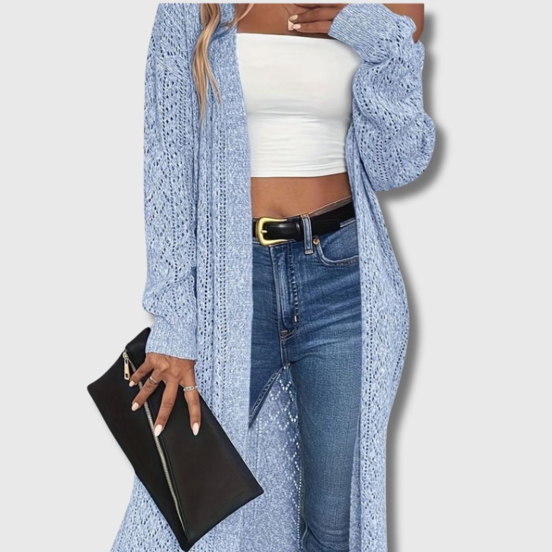 Clotilde - Elegant Open Long Cardigan for Women