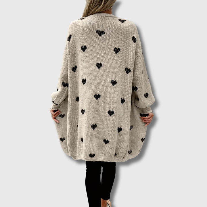 Claire - Women's Limited Edition Heart Patterned Cardigan