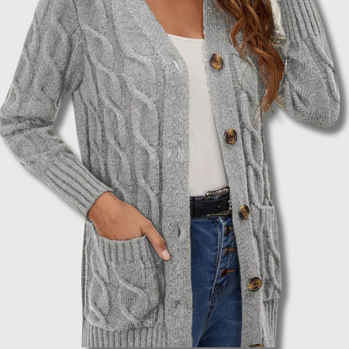 Edith - Elegant Cable Cardigan for Women