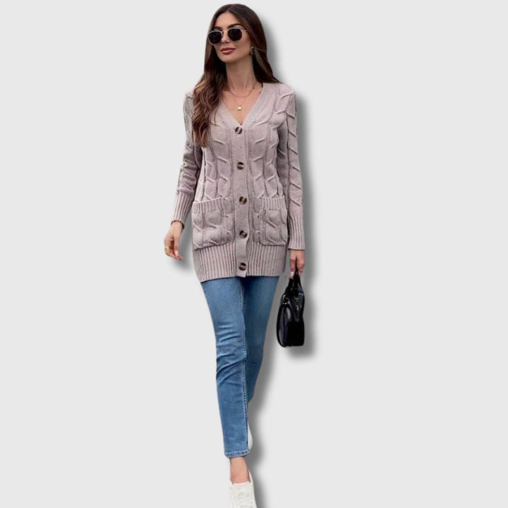 Edith - Elegant Cable Cardigan for Women