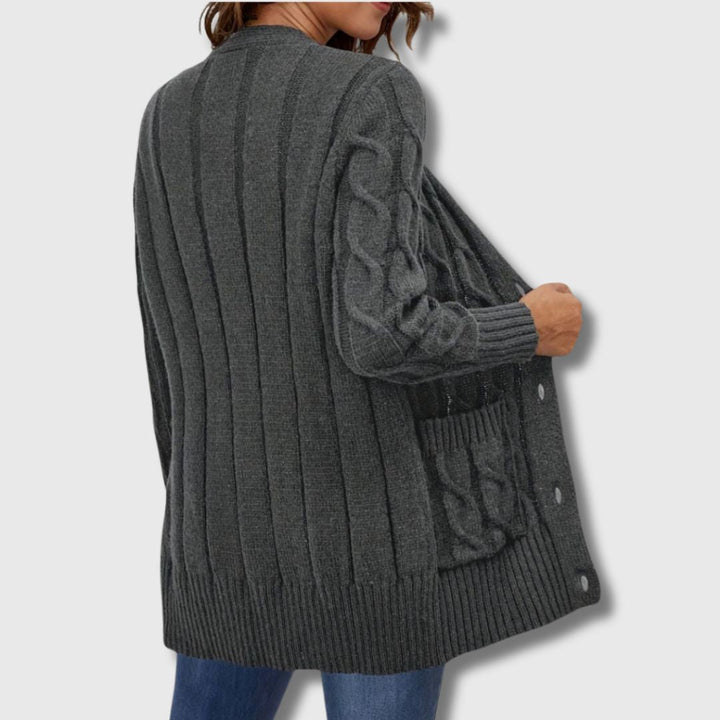 Edith - Elegant Cable Cardigan for Women