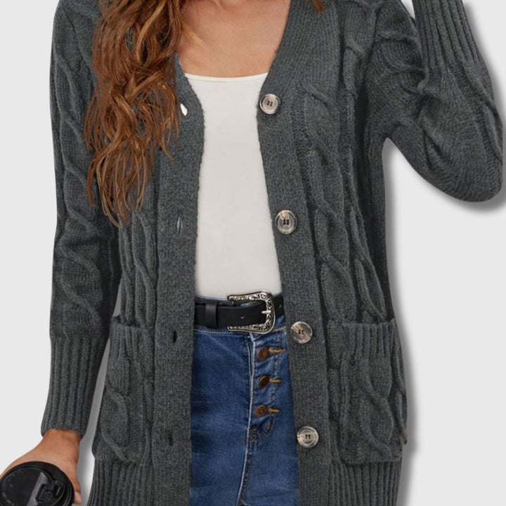 Edith - Elegant Cable Cardigan for Women