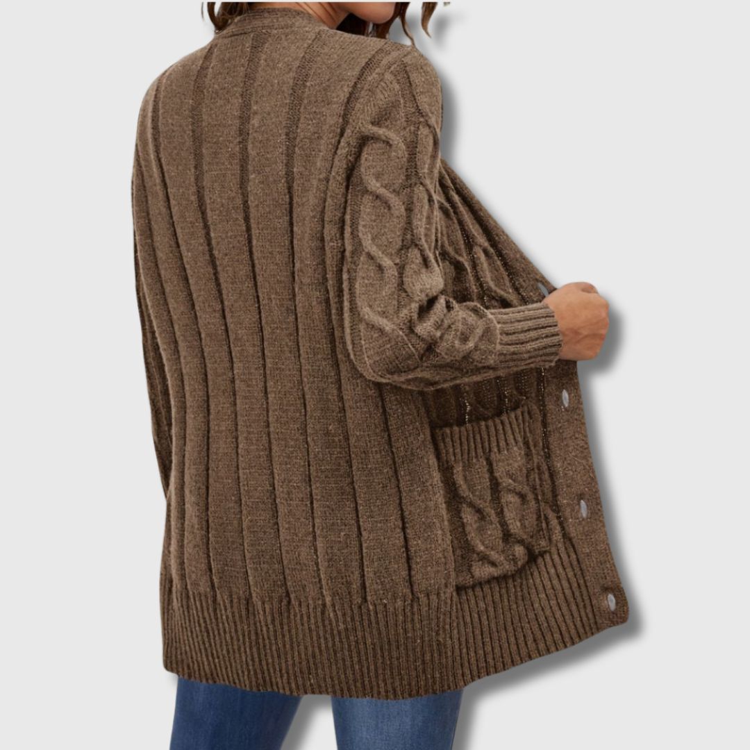 Edith - Elegant Cable Cardigan for Women