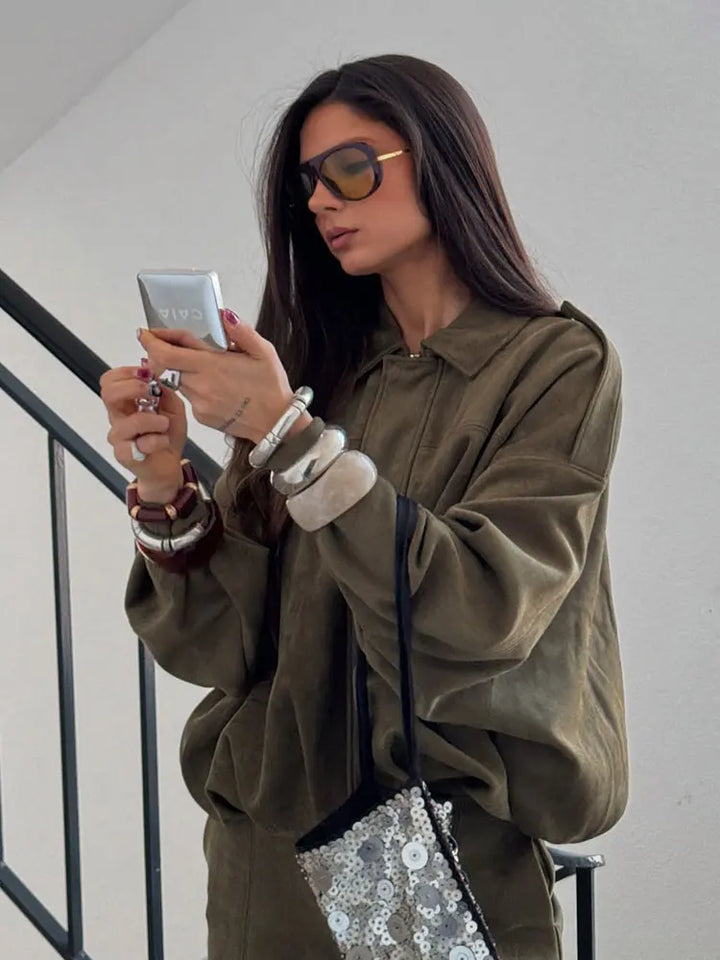 Vivienne | Chic Suede Coat