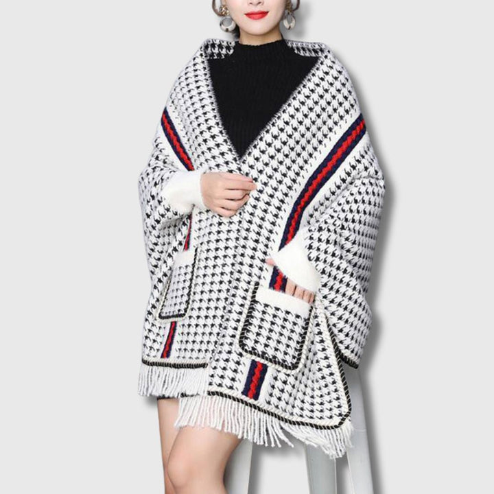 Léonie - Chic Patchwork Knit Cardigan