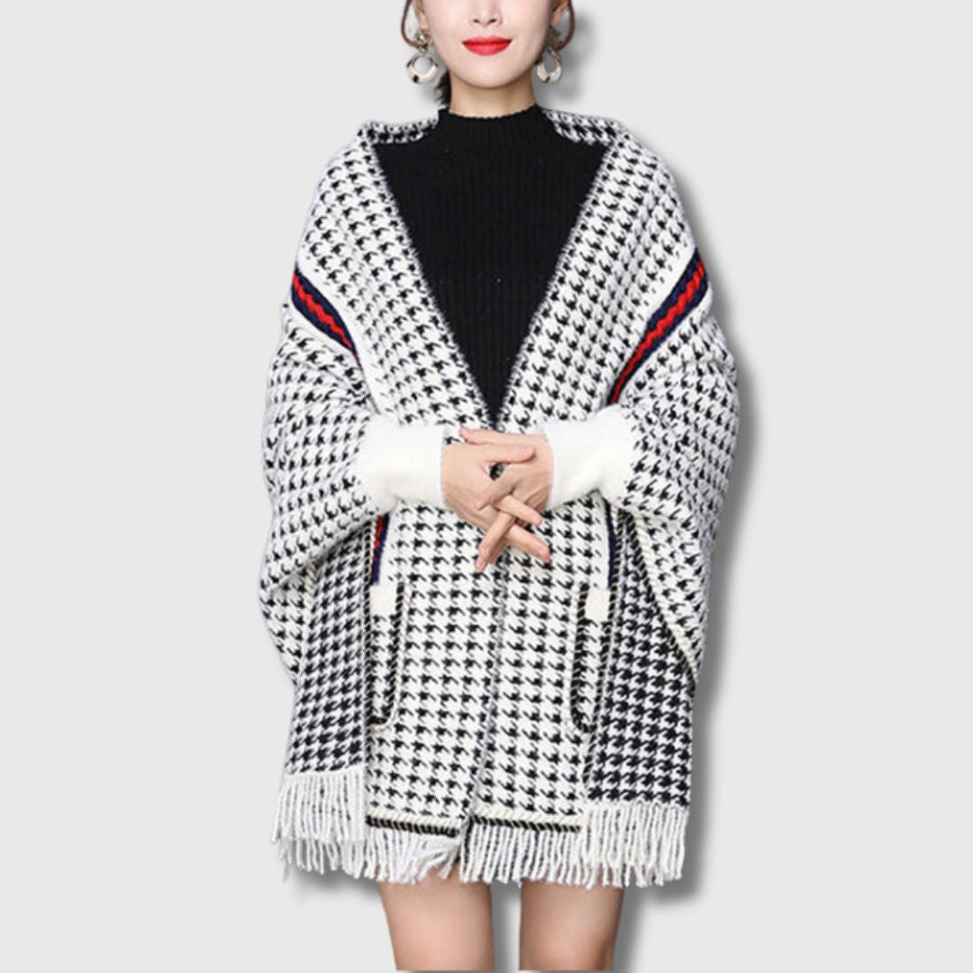 Léonie - Chic Patchwork Knit Cardigan