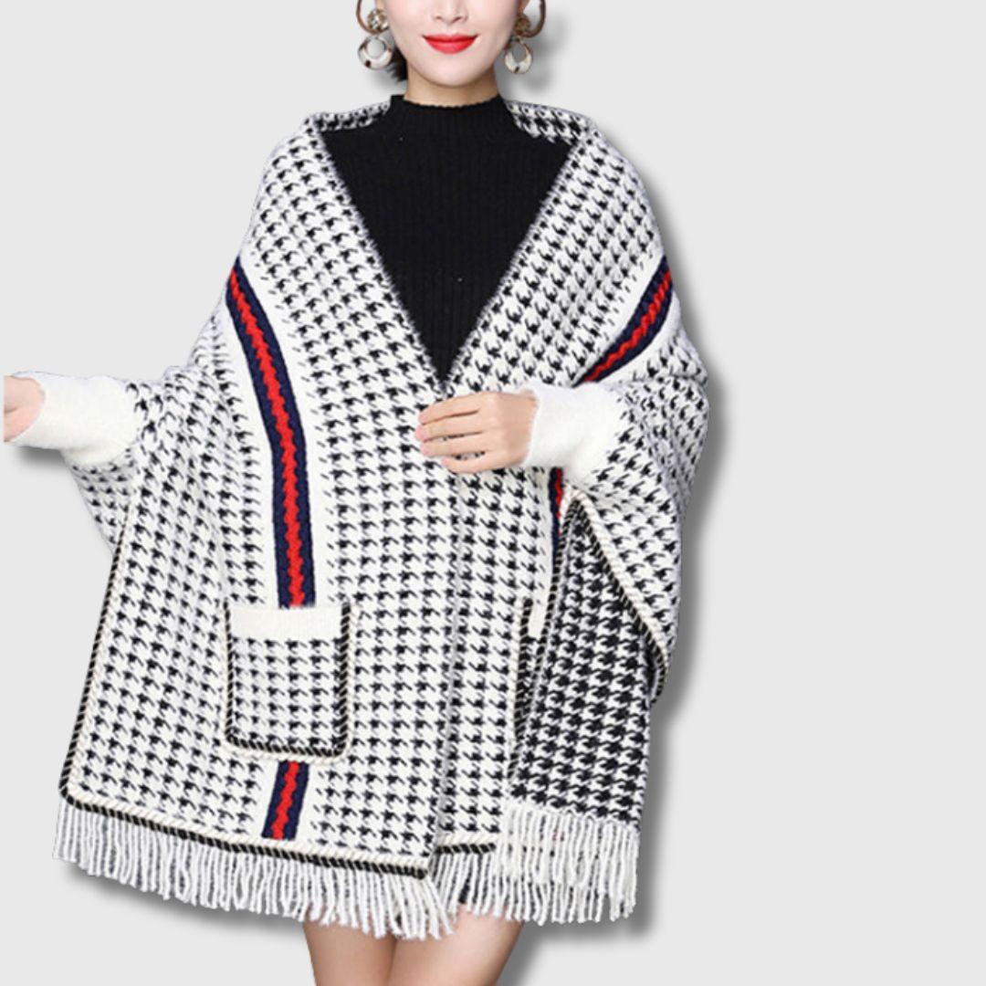 Léonie - Chic Patchwork Knit Cardigan