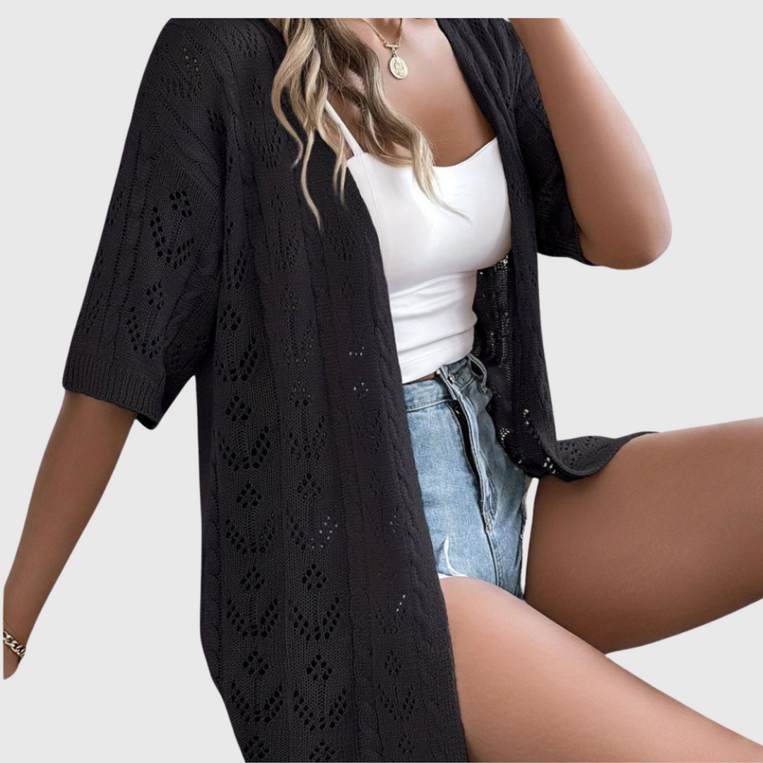 Women's Elegant Openwork Cardigan - Summer Style