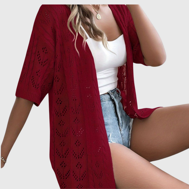 Women's Elegant Openwork Cardigan - Summer Style