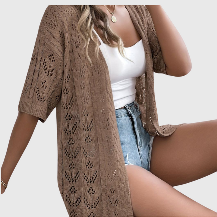 Women's Elegant Openwork Cardigan - Summer Style