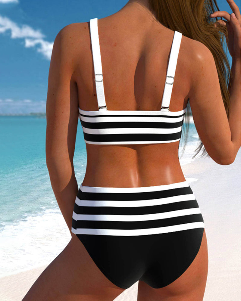 Geya | Striped High-Waist Bikini