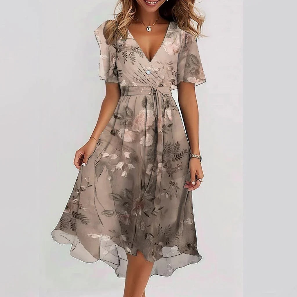 Ivana | Elegant Floral Midi Dress