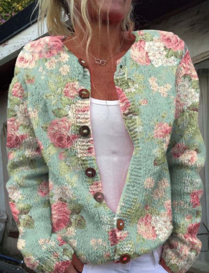 Sanne | Elegant Floral Cardigan