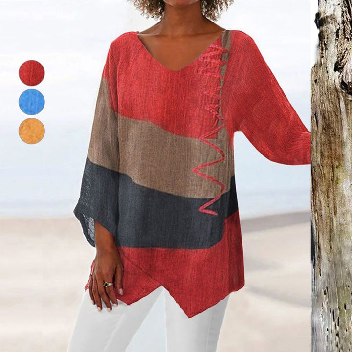 Meena | Artistic V-Neck Tunic – Creative, Airy & Elegant
