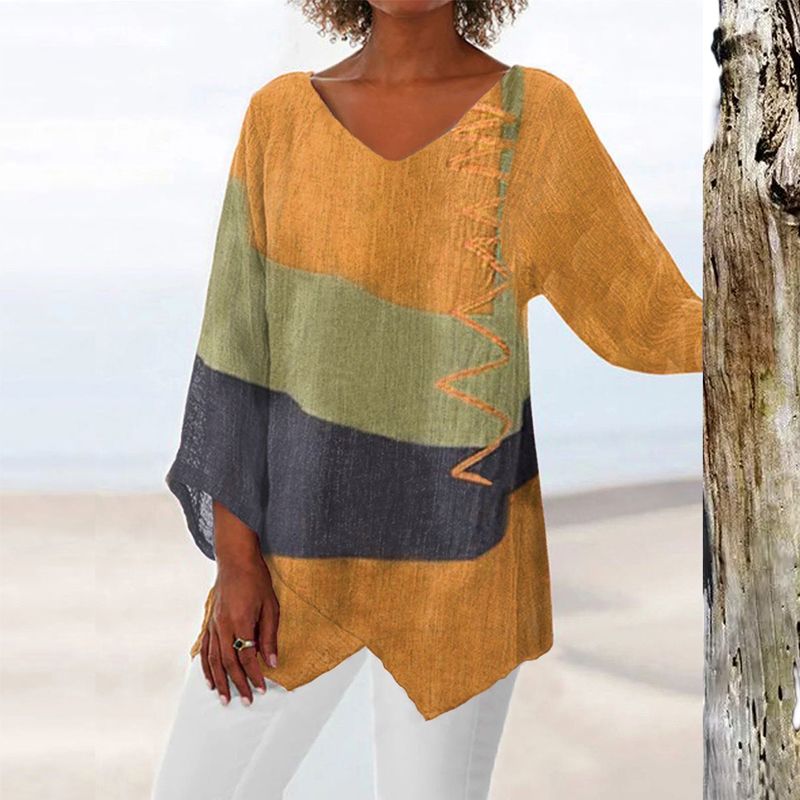 Meena | Artistic V-Neck Tunic – Creative, Airy & Elegant