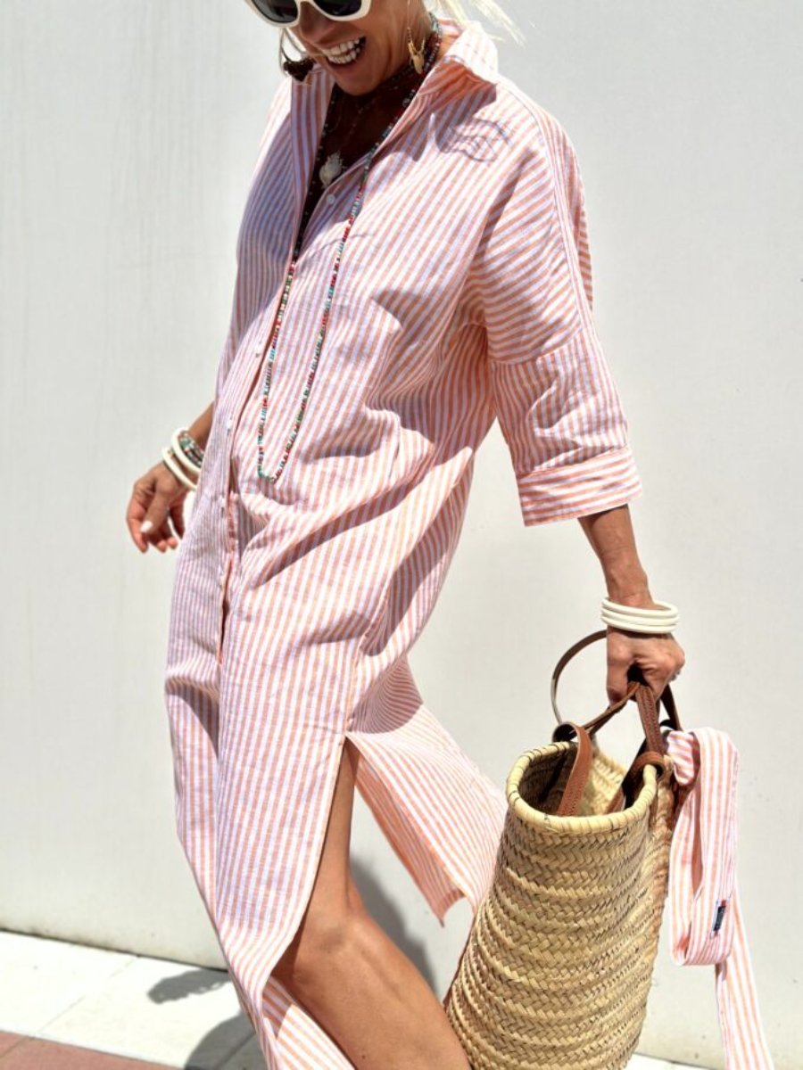 Coara | Classic Striped Shirt Dress