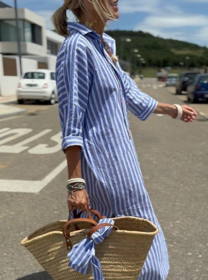 Coara | Classic Striped Shirt Dress
