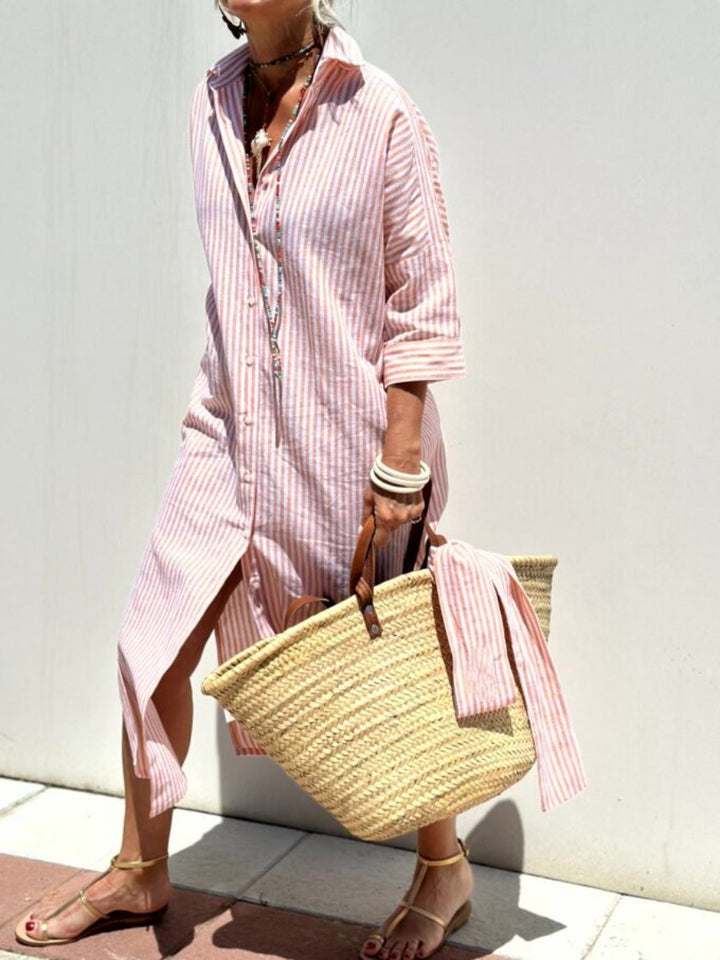 Coara | Classic Striped Shirt Dress