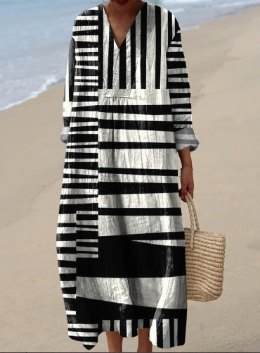 Zara | Elegant dress with a geometric pattern