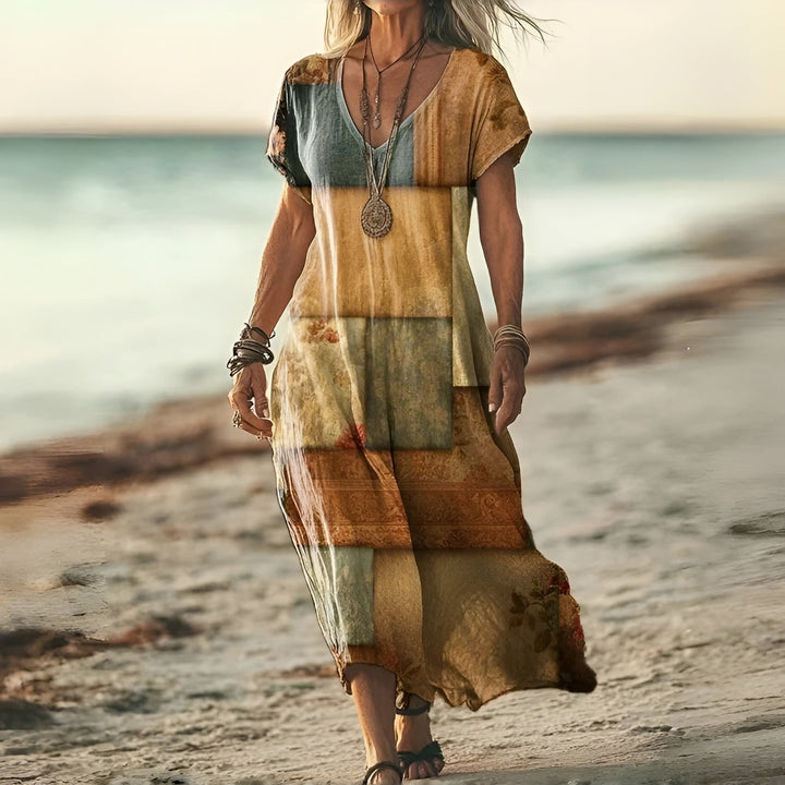 Lola | Elegant Floral Print Boho Dress